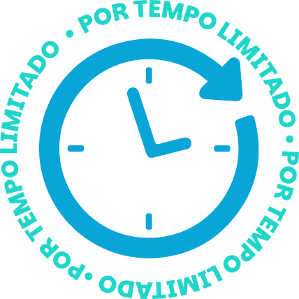 Relógio com texto Por Tempo Limitado